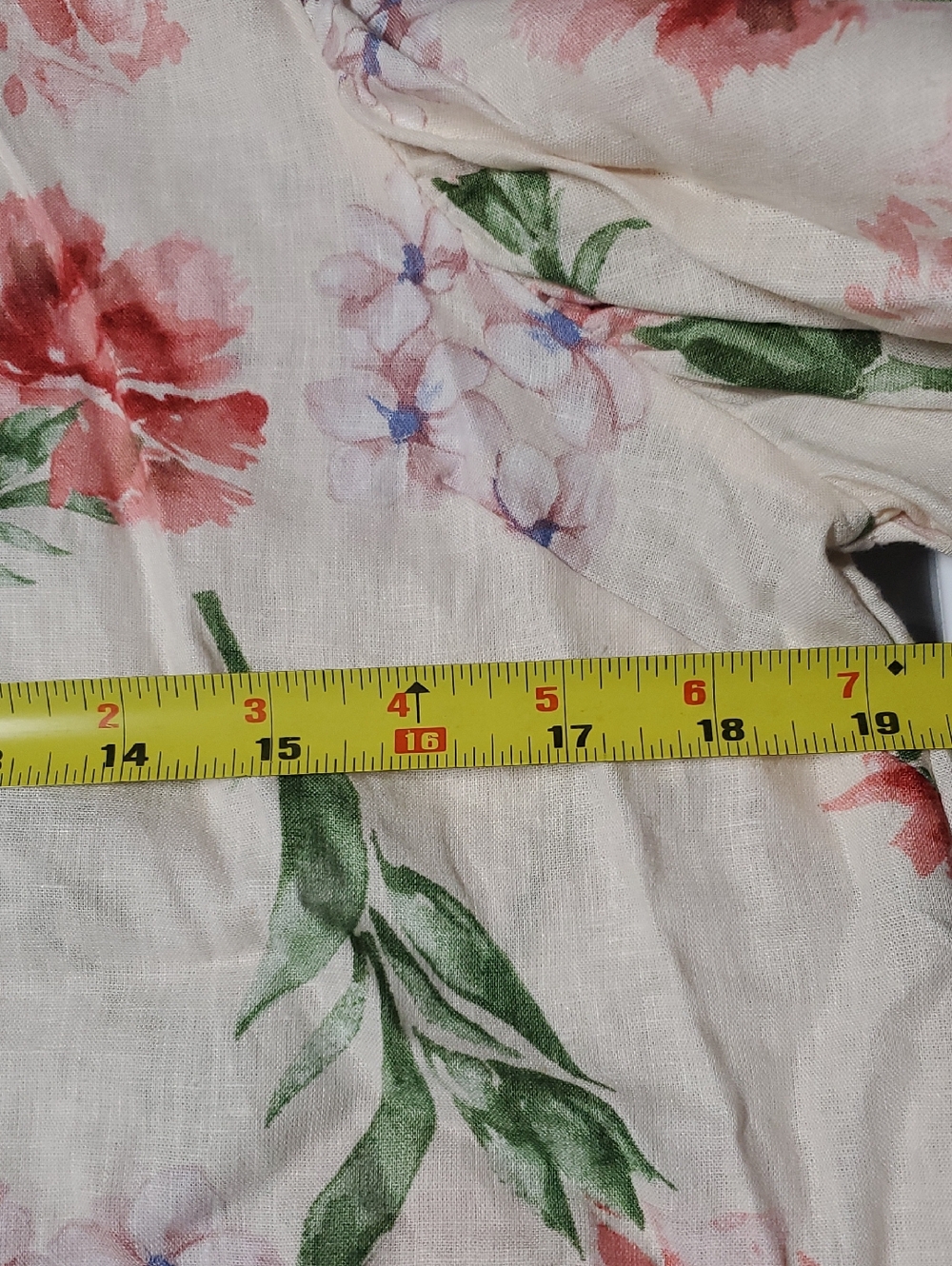 Laura Ashley Linen Floral Puff Sleeve Blouse Size Med Romantic Cottagecore Resor - Picture 11 of 13